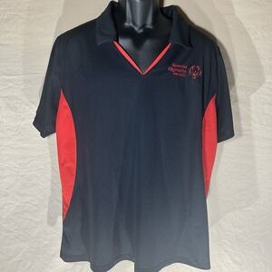 Sport-Tek Mens 3XL XXXL Polo Shirt Special Olympics Kentucky Black Red V-Neck